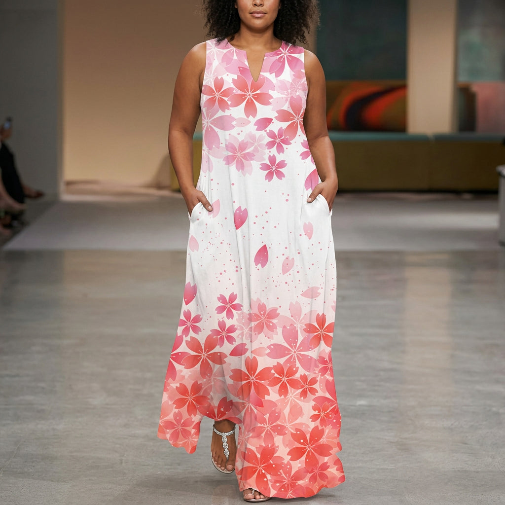 Laisa | Robe Maxi Sans Manches à Décolleté en V