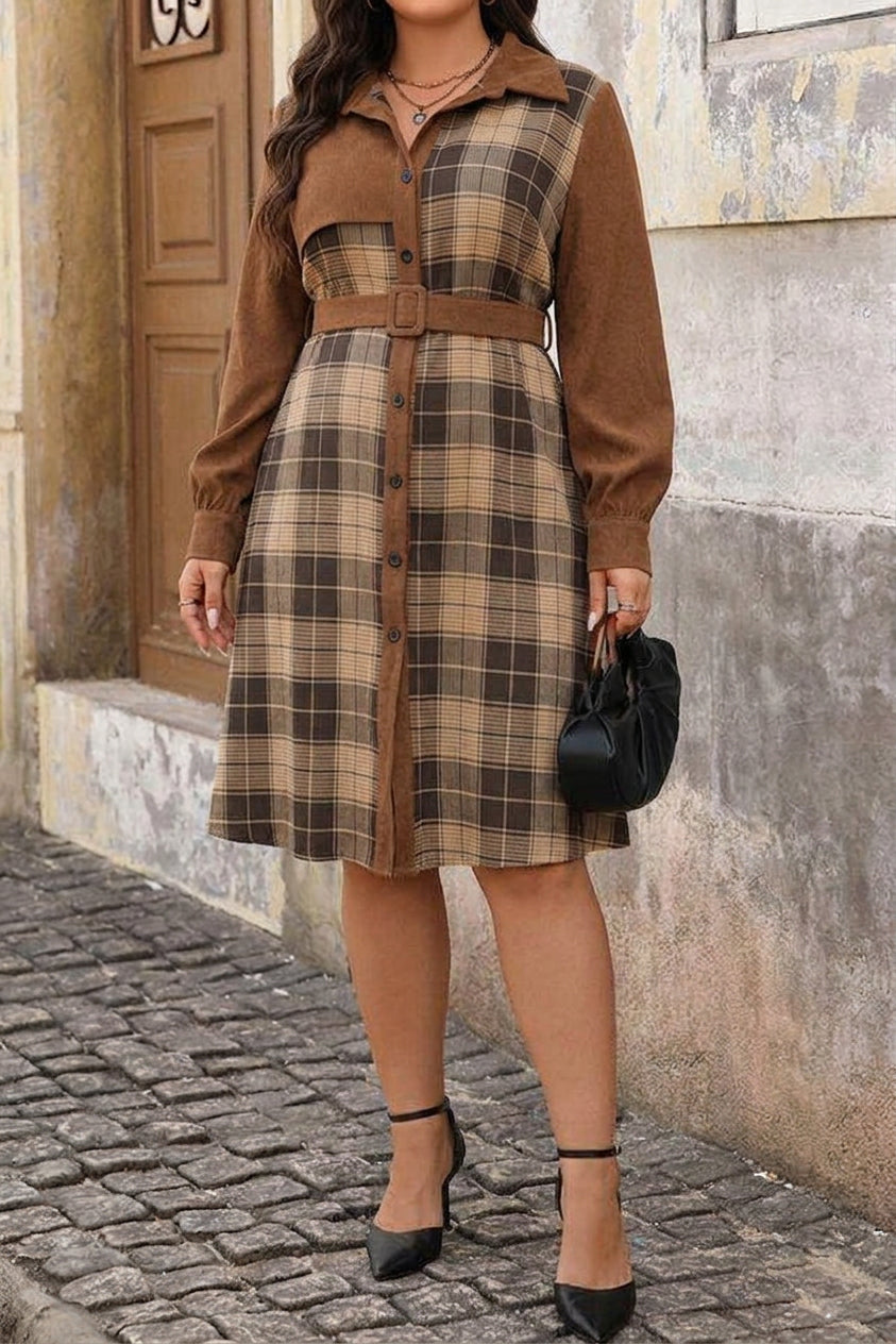Dilys - Robe en Velours Côtelé Rétro