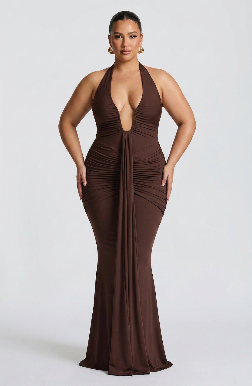 Robe Maxi Birdie - Brun Prune
