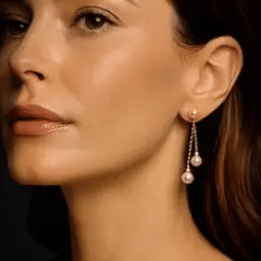 Boucles d'Oreilles Pendantes à Perles