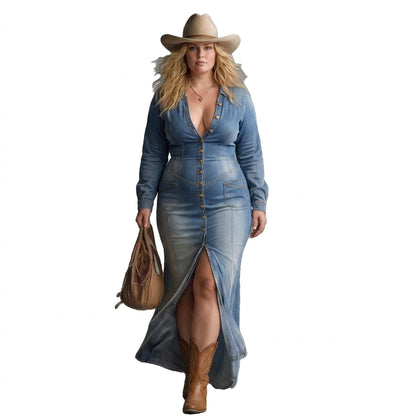 Robe Maxi en Jean Mei