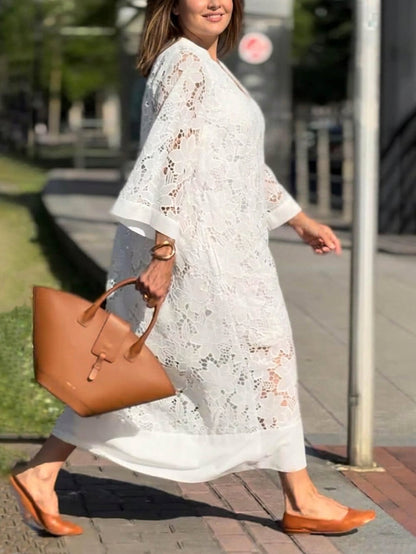Perséphone | Robe Midi V-Neck Glamour de Plage