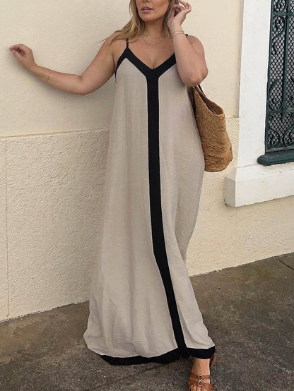 Naomi | Robe Midi Colorblock Lavechic Style Île