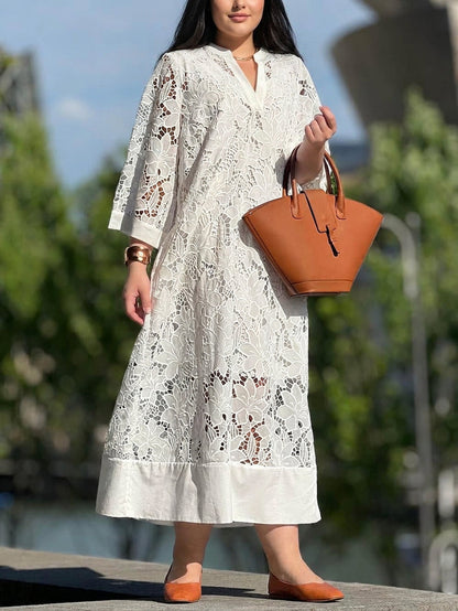 Perséphone | Robe Midi V-Neck Glamour de Plage