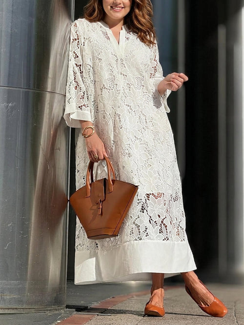 Perséphone | Robe Midi V-Neck Glamour de Plage