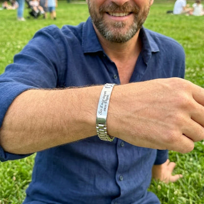 Bracelet gravé en acier inoxydable