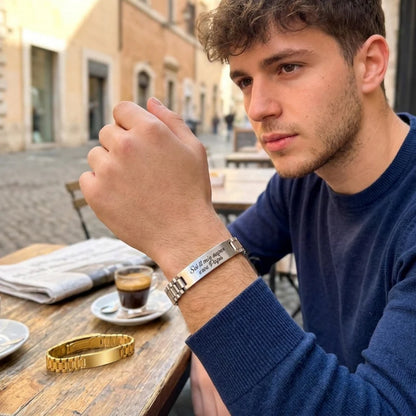 Bracelet gravé en acier inoxydable