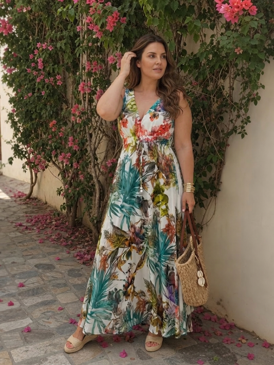 Ilse | Robe Midi Sans Manches à Taille Empire