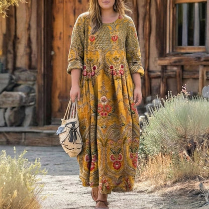Cecily | Robe décontractée à manches longues inspirée du vintage