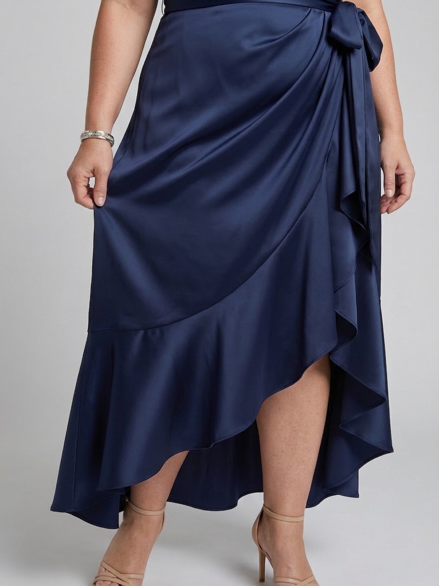 Amina | Robe Midi Asymétrique à Encolure Halter
