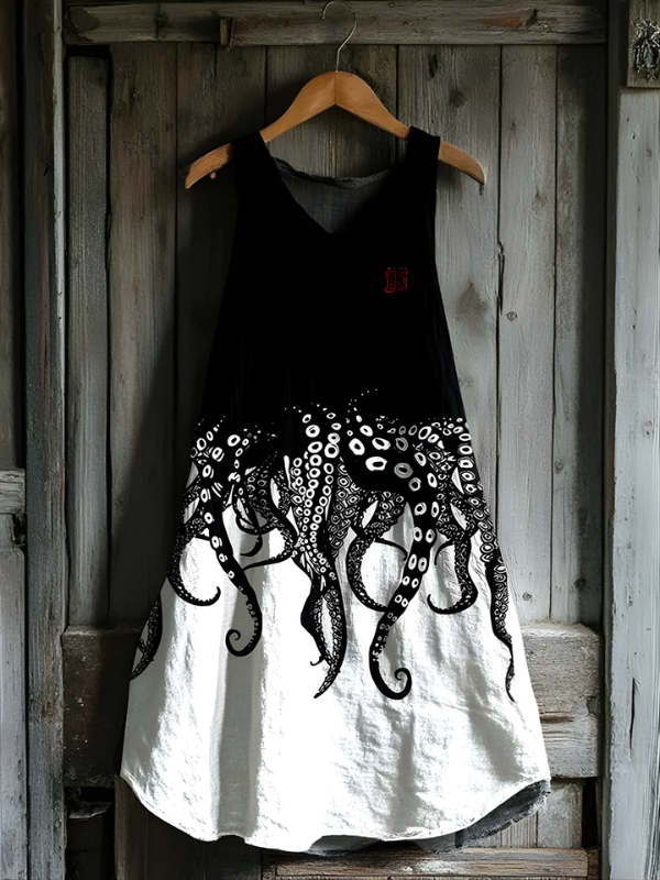 Pemberley - Robe en Lin à Tentacules de Pieuvre