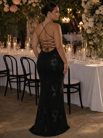 Clover | Robe Maxi à Bretelles Spaghetti et Corset