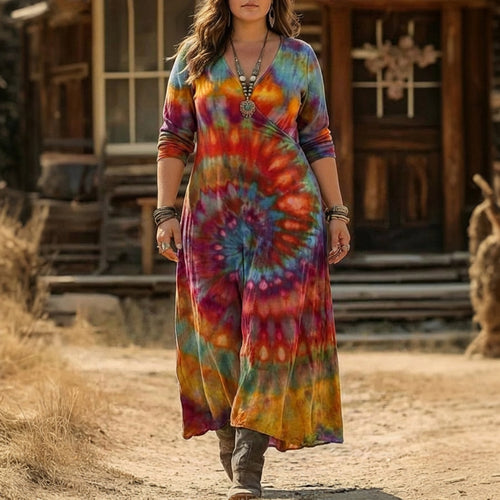 Heledd | Robe décontractée à manches longues inspirée du vintage