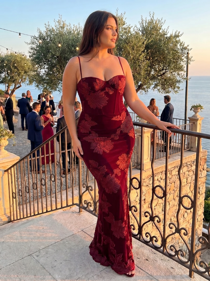 Clover | Robe Maxi à Bretelles Spaghetti et Corset