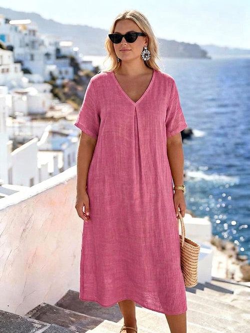 Robe Aveline à Col V : Élégance Quotidienne Sans Effort