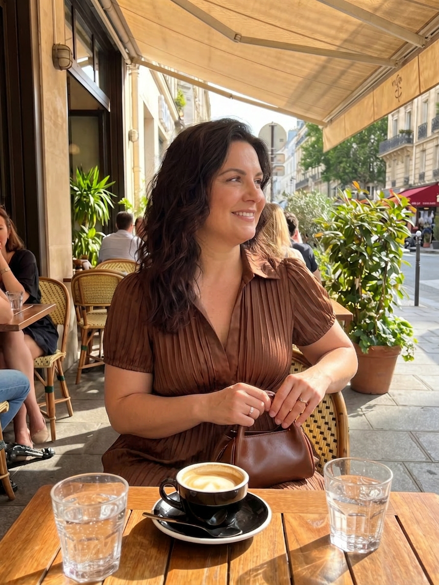 Vita | Robe Midi à Taille Plissée à Rayures