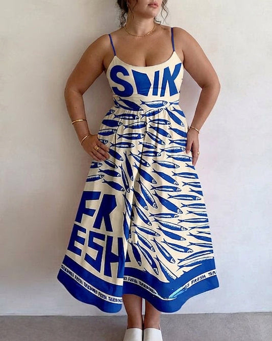 Jolie | Robe Midi Marché Côtier