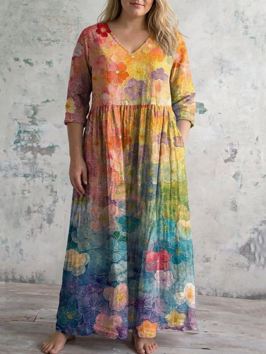 Lucienne | Robe Maxi Bloom au Coucher de Soleil