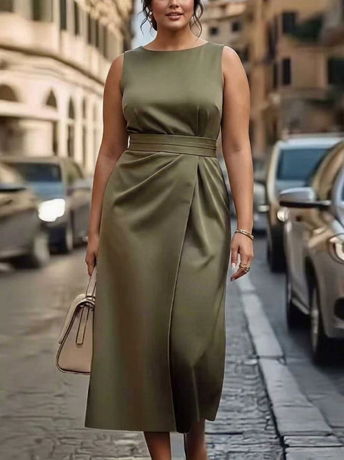 Freya | Robe Midi Luxe Olive