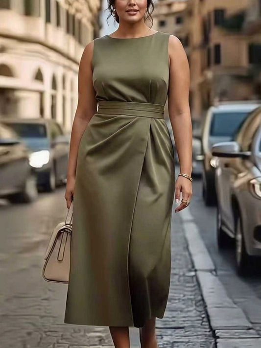 Freya | Robe Midi Luxe Olive