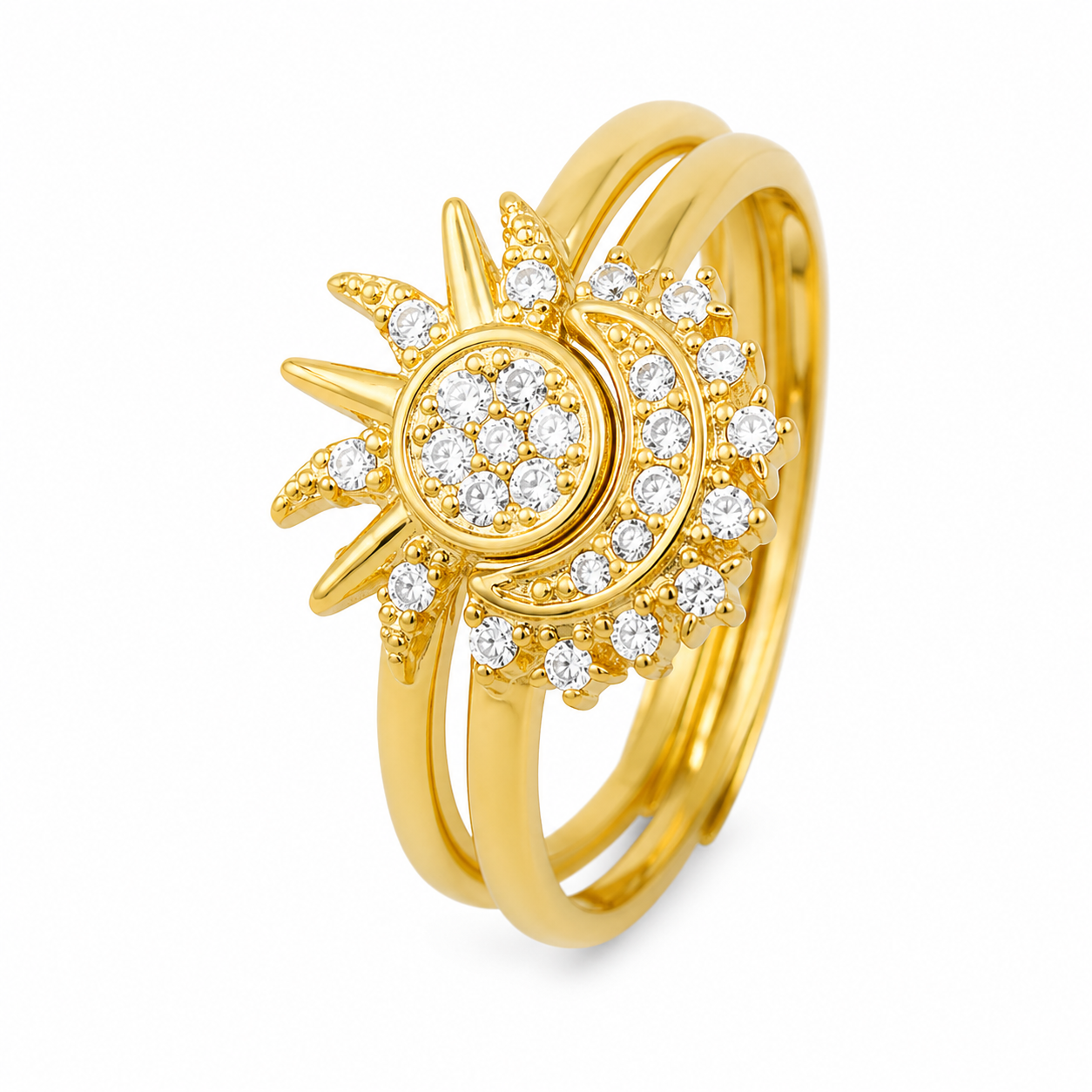 Bague Soleil Lune Délicate
