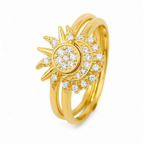 Bague Soleil Lune Délicate