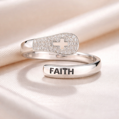 Bague Croix Faith Zircons