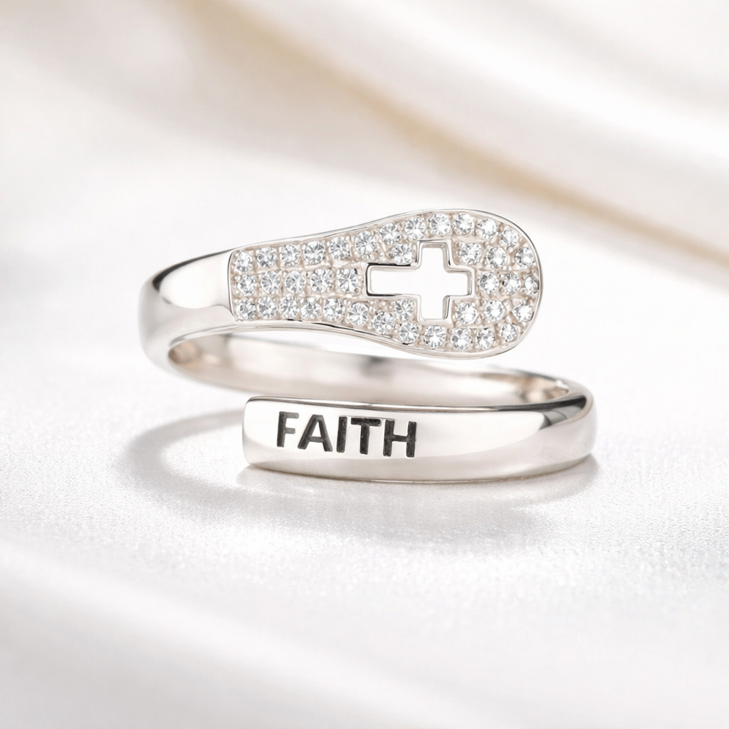 Bague Croix Faith Zircons
