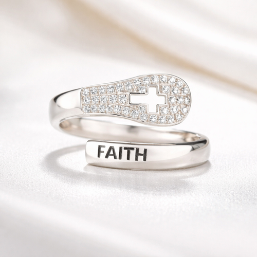 Bague Croix Faith Zircons