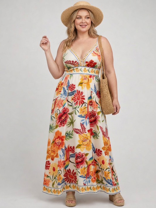 Calla | Robe Midi Sans Manches Taille Empire