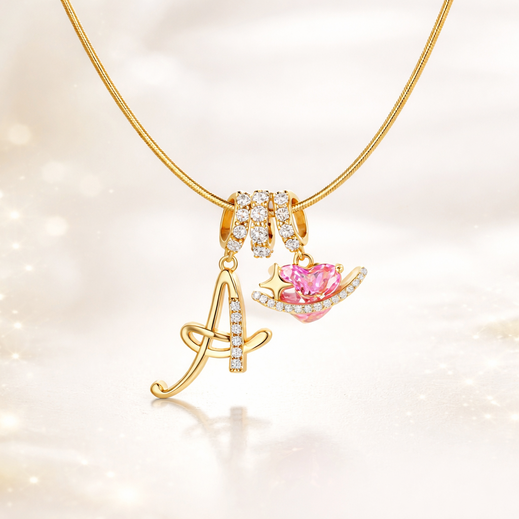 Collier Initiales Trois Rangées Personnalisé