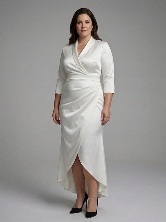 Isadora | Robe Midi à Manches Longues avec Fermeture Frontale