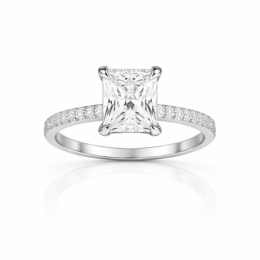 Bague Moissanite Radiant Délicate