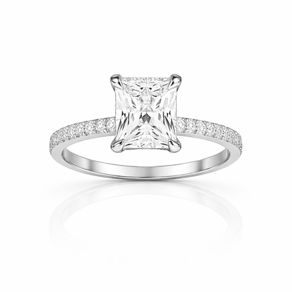 Bague Moissanite Radiant Délicate