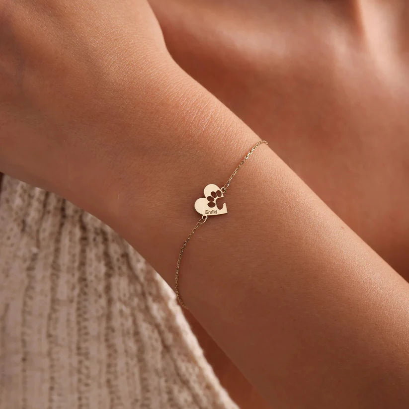 Bracelet cœur empreinte personnalisé