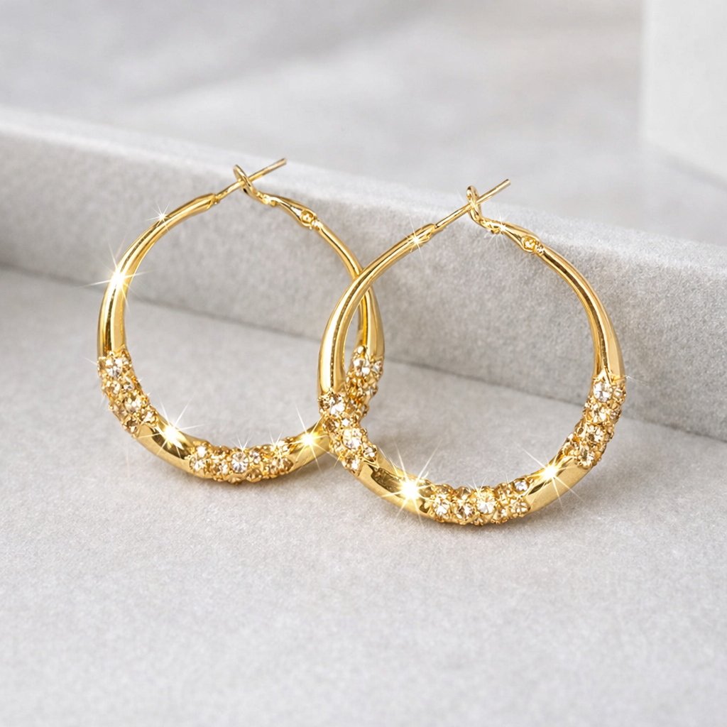 Boucles d’oreilles zirconia dorées