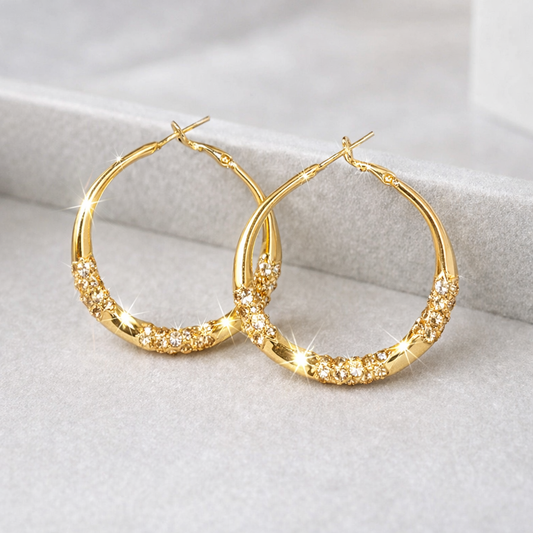 Boucles d’oreilles zirconia dorées