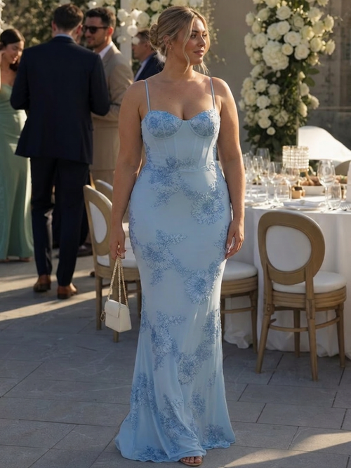 Clover | Robe Maxi à Bretelles Spaghetti et Corset