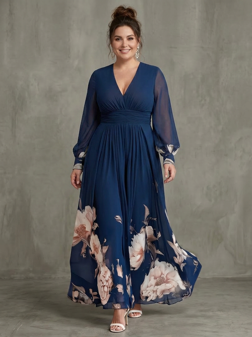 Etta | Robe Maxi à Manches Transparentes Plissées