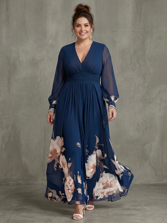 Etta | Robe Maxi à Manches Transparentes Plissées