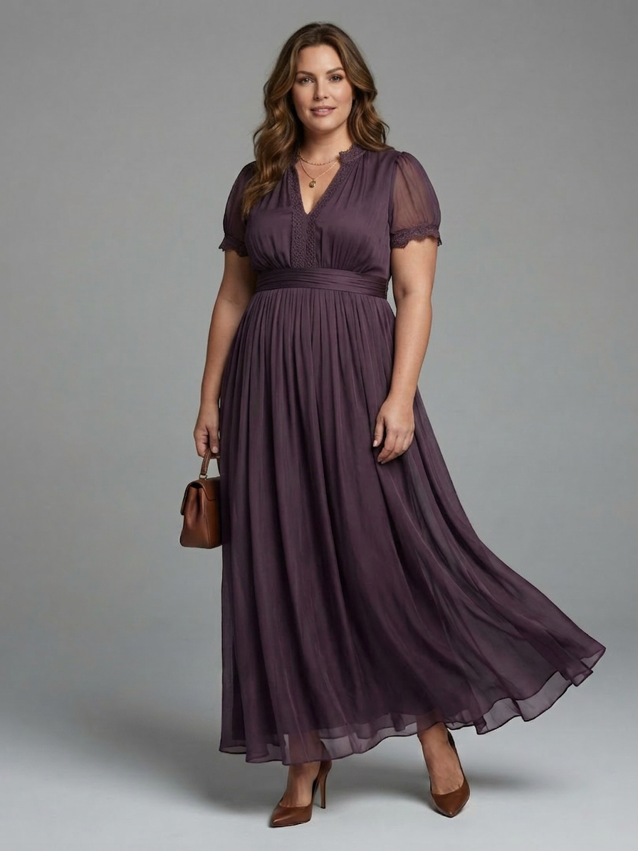 Belen | Robe Maxi à Taille Froncée avec Ouverture en Forme de Clef