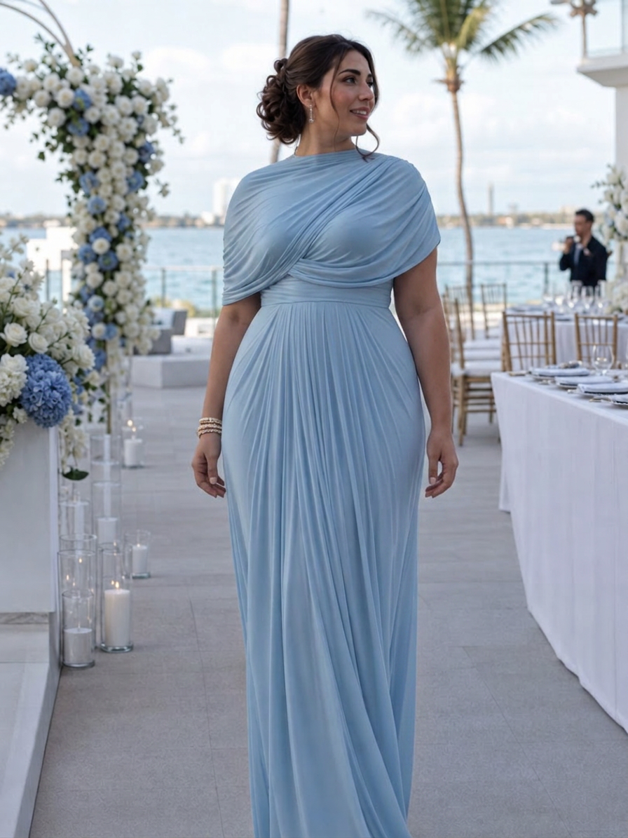 Etta | Robe Maxi à Épaule Dénudée et Corsage Drapé