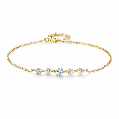 Bracelet Moissanite Doré Ajustable