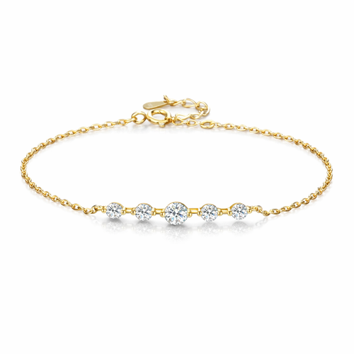 Bracelet Moissanite Doré Ajustable