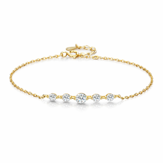 Bracelet Moissanite Doré Ajustable