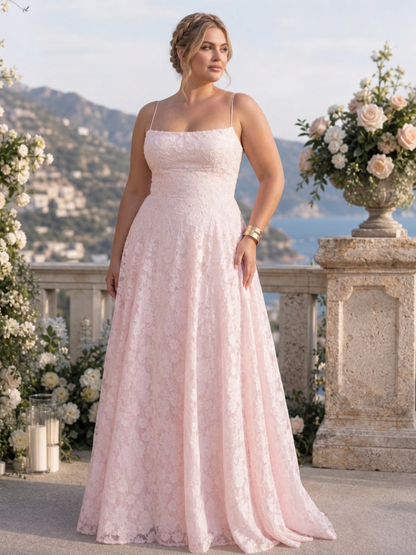 Noa | Robe Maxi en Dentelle à Bretelles Spaghetti