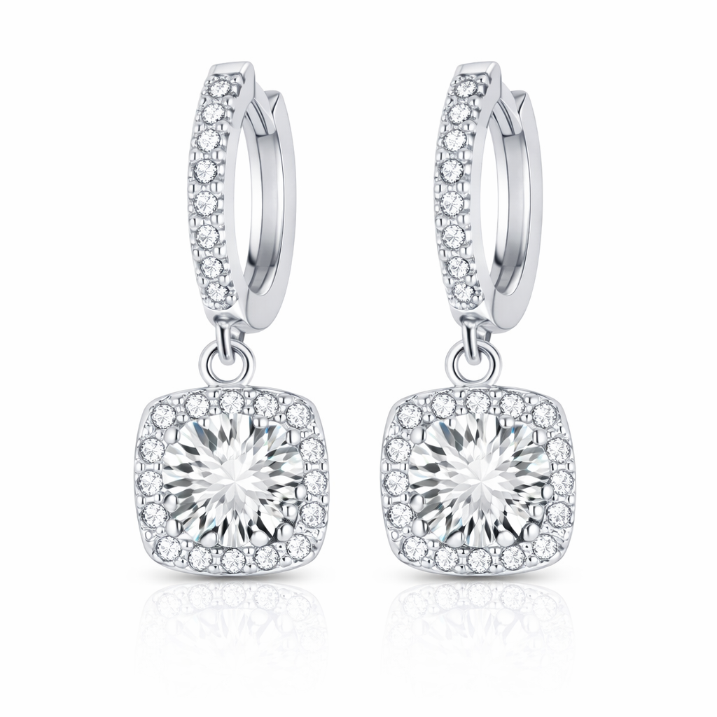 Boucles d’oreilles Séléné avec fermoirs et Moissanite