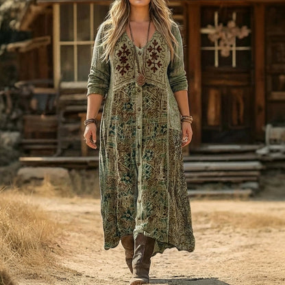 Orla | Robe décontractée à manches longues inspirée du vintage