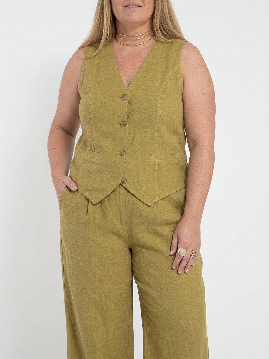 Seraphina – Ensemble Coordonné Élégant Deux Pièces Avec Gilet & Pantalon Large