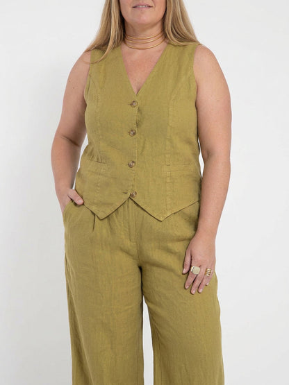 Seraphina – Ensemble Coordonné Élégant Deux Pièces Avec Gilet & Pantalon Large